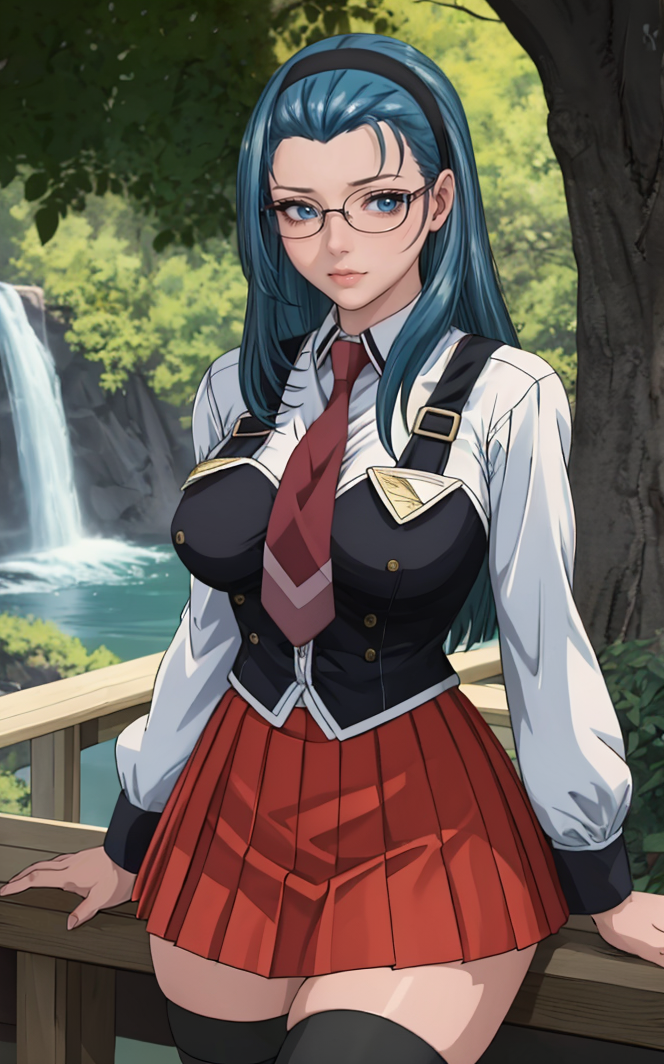 00056-ownwaifu_v10-2023-12-30-SchoolUniform_JunkoMochida_ownwaifu, __1girl, blue hair, long hair, glasses, hairband, large breasts, blue eyes, __school unifor.png